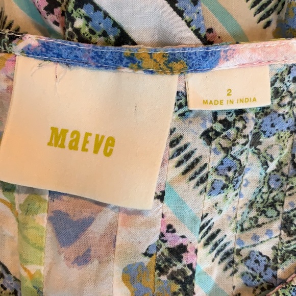 MAEVE Anthropologie Floral Split Sleeve Blouse Size 2 - Picture 6 of 7